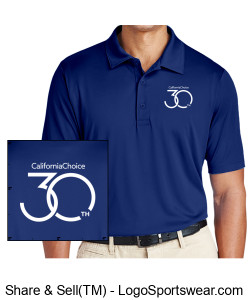 30th Anniversary Men's Polo Shirt - Royal Blue Design Zoom